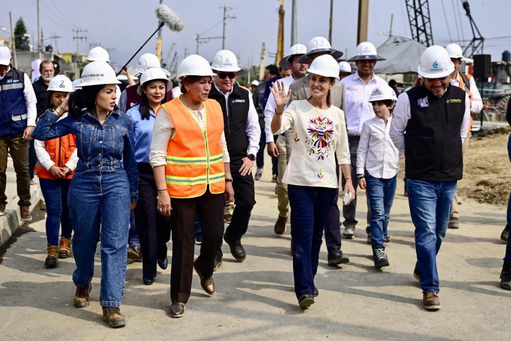 PRESIDENTA CLAUDIA SHEINBAUM Y GOBERNADORA DELFINA GÓMEZ SUPERVISAN AVANCE DE OBRA DEL COLECTOR CHALCO