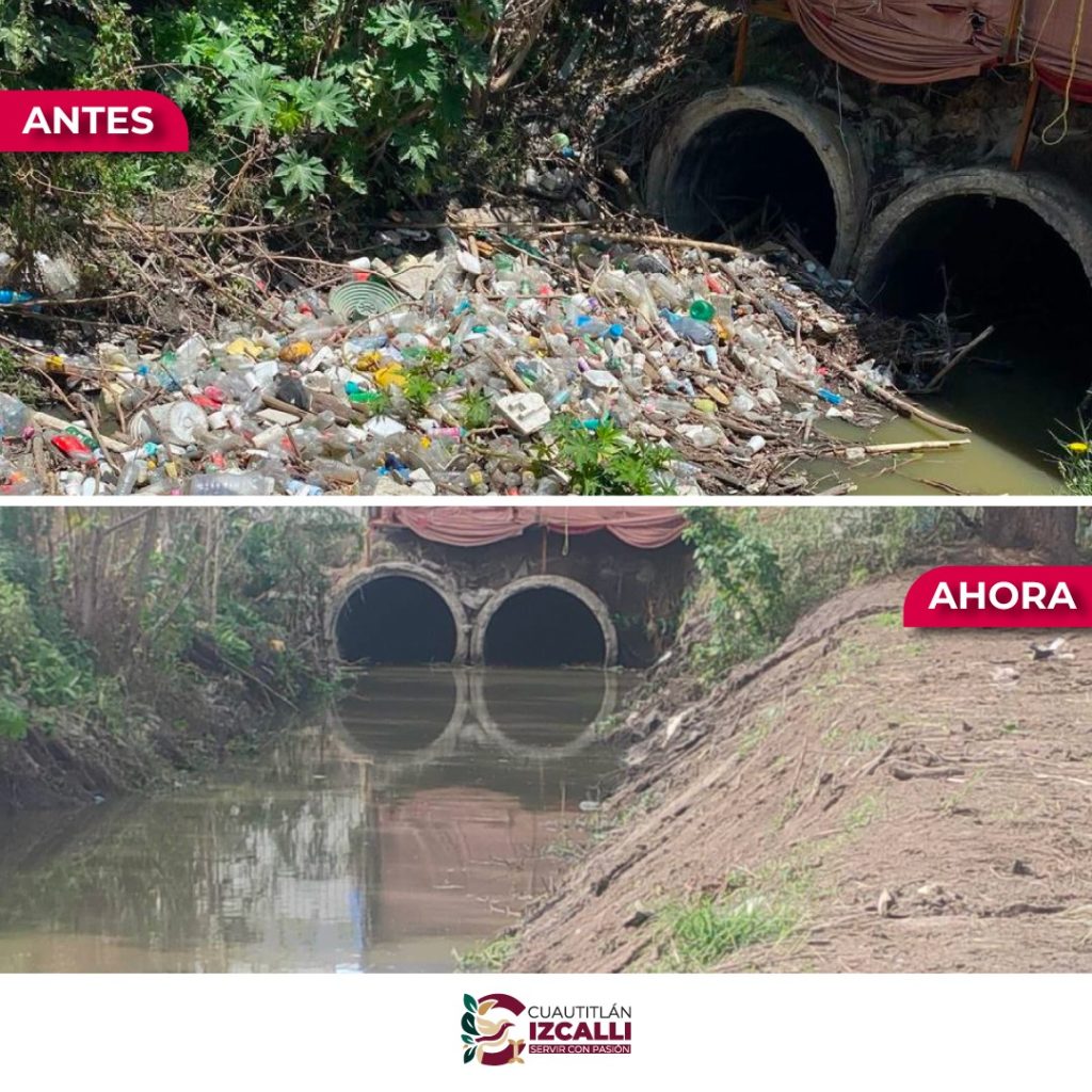 Previene Cuautitlán Izcalli inundaciones con trabajos de desazolve en Canal
<br>de San Pablo que desemboca en el Río Cuautitlán