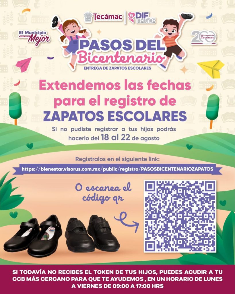 Amplía Gobierno de Tecámac cinco días el Registro para la Entrega de Zapatos Escolares Gratuitos
