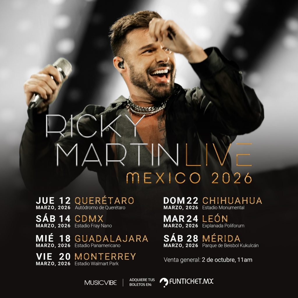 EL ÍDOLO RICKY MARTIN ESTREMECERÁ CDMX