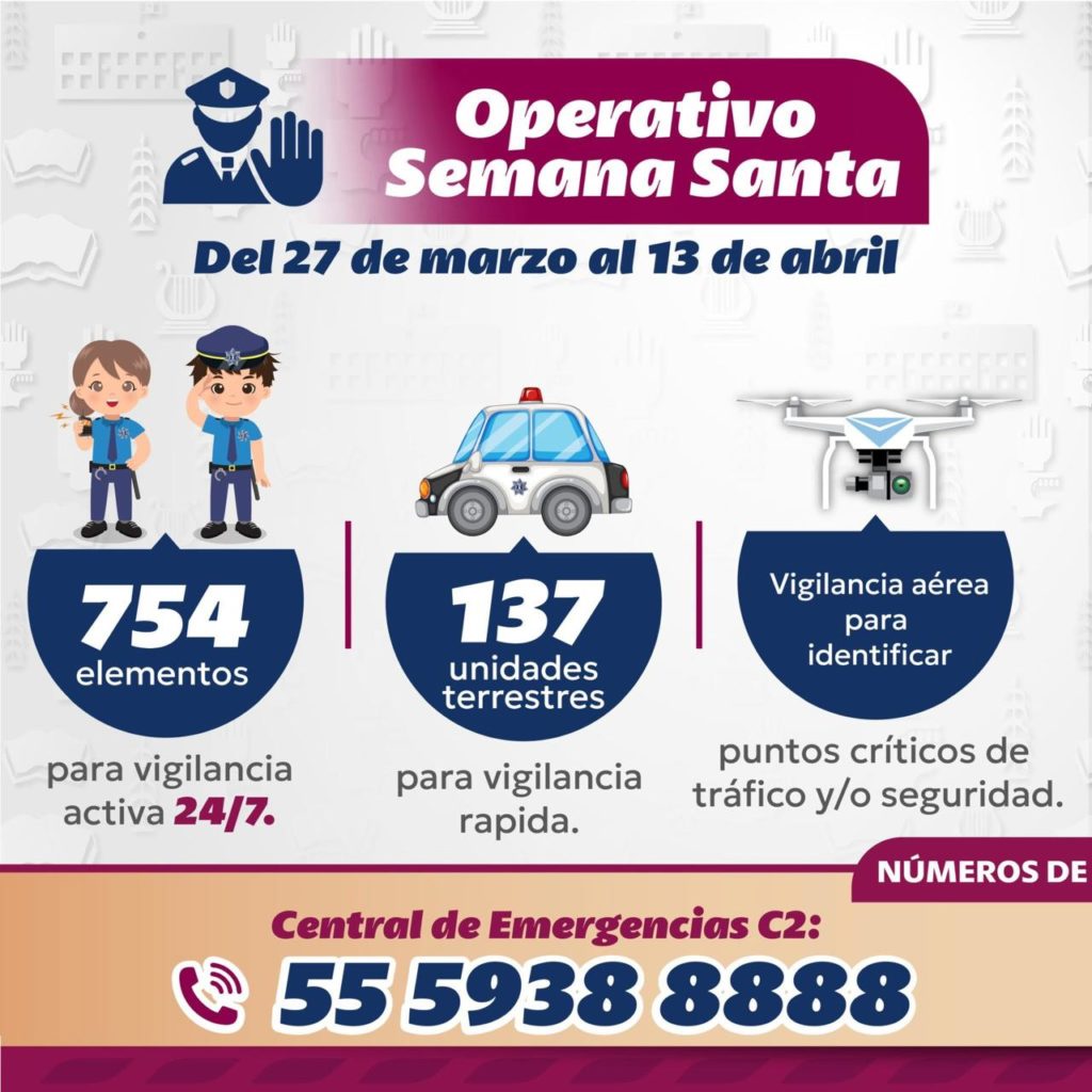 Guardia Civil de Tecámac encabeza operativo de Semana Santa para proteger a las familias del municipio